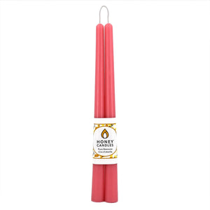 12" Taper Beeswax Candles - Paris Pink