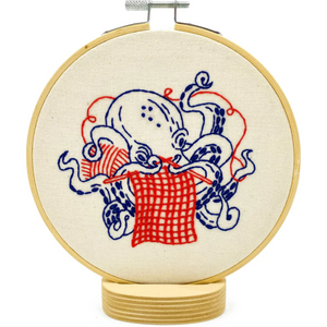 Hook, Line & Tinker Embroidery Kit - Octopus