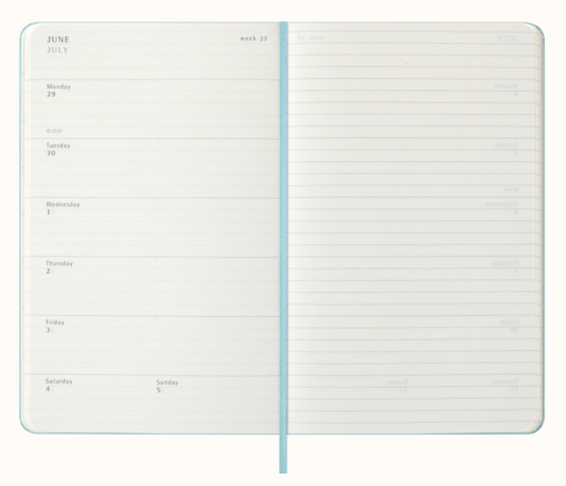 Moleskine 2026 Large Weekly Planner - Aquamarine, Hard Cover