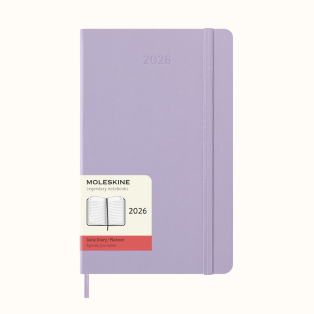 Moleskine 2026 Large Daily Planner - Lilac, Hard Cover