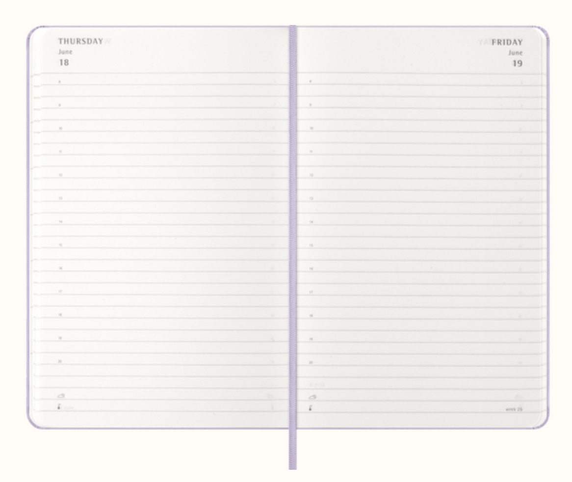 Moleskine 2026 Large Daily Planner - Lilac, Hard Cover