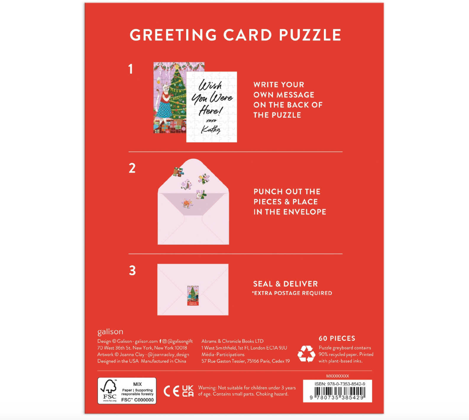 Meowy Christmas 12 Piece Puzzle Card