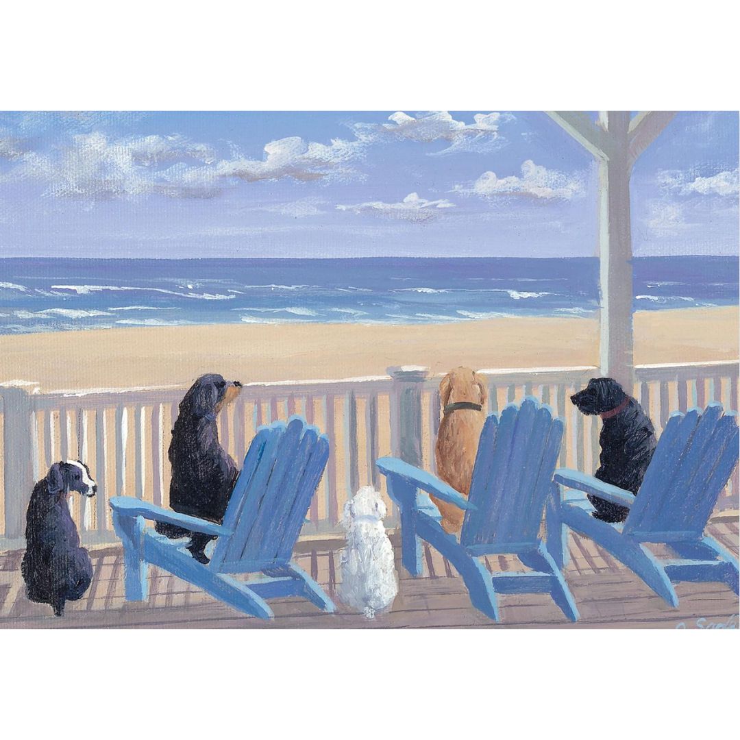 Peter Pauper Boxed Notes - Dogs on Deck Chairs