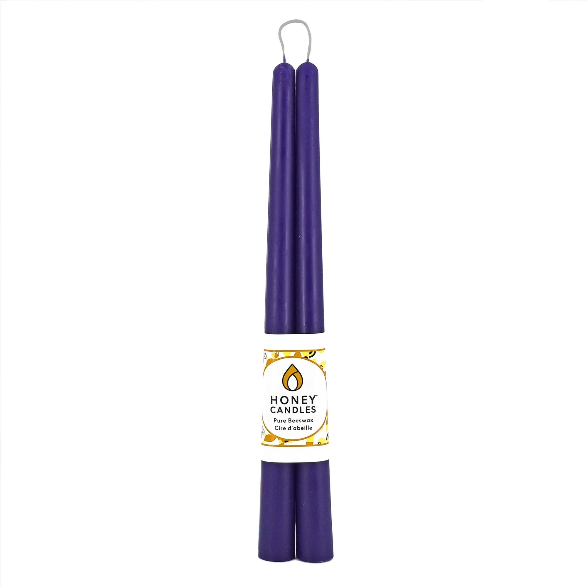 12" Taper Beeswax Candles - Violet