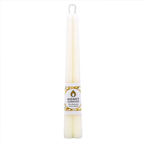 12" Taper Beeswax Candles - Pearl