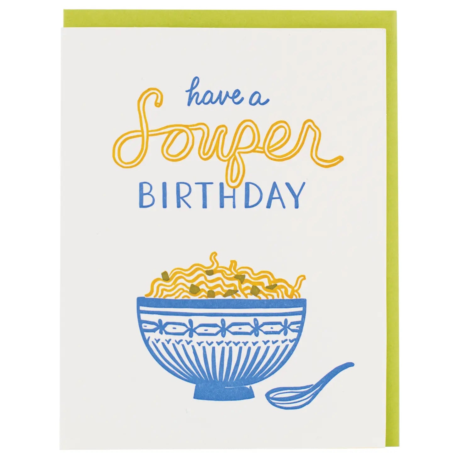 Smudge Ink Greeting Card - Souper Birthday
