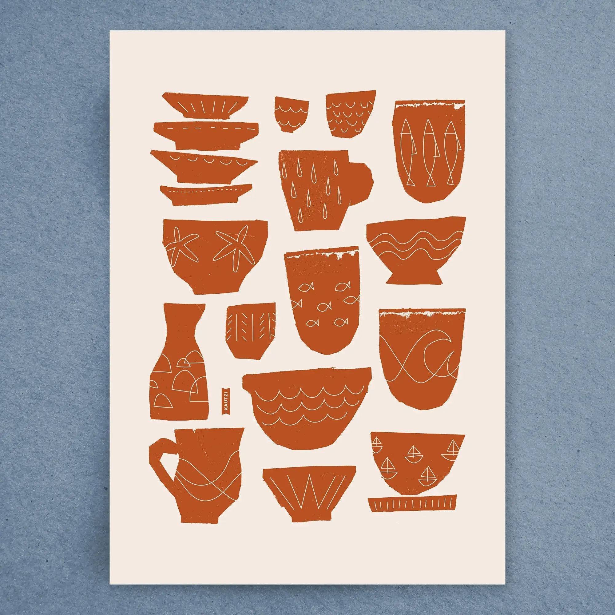Tea Towel - Seaside Dishes