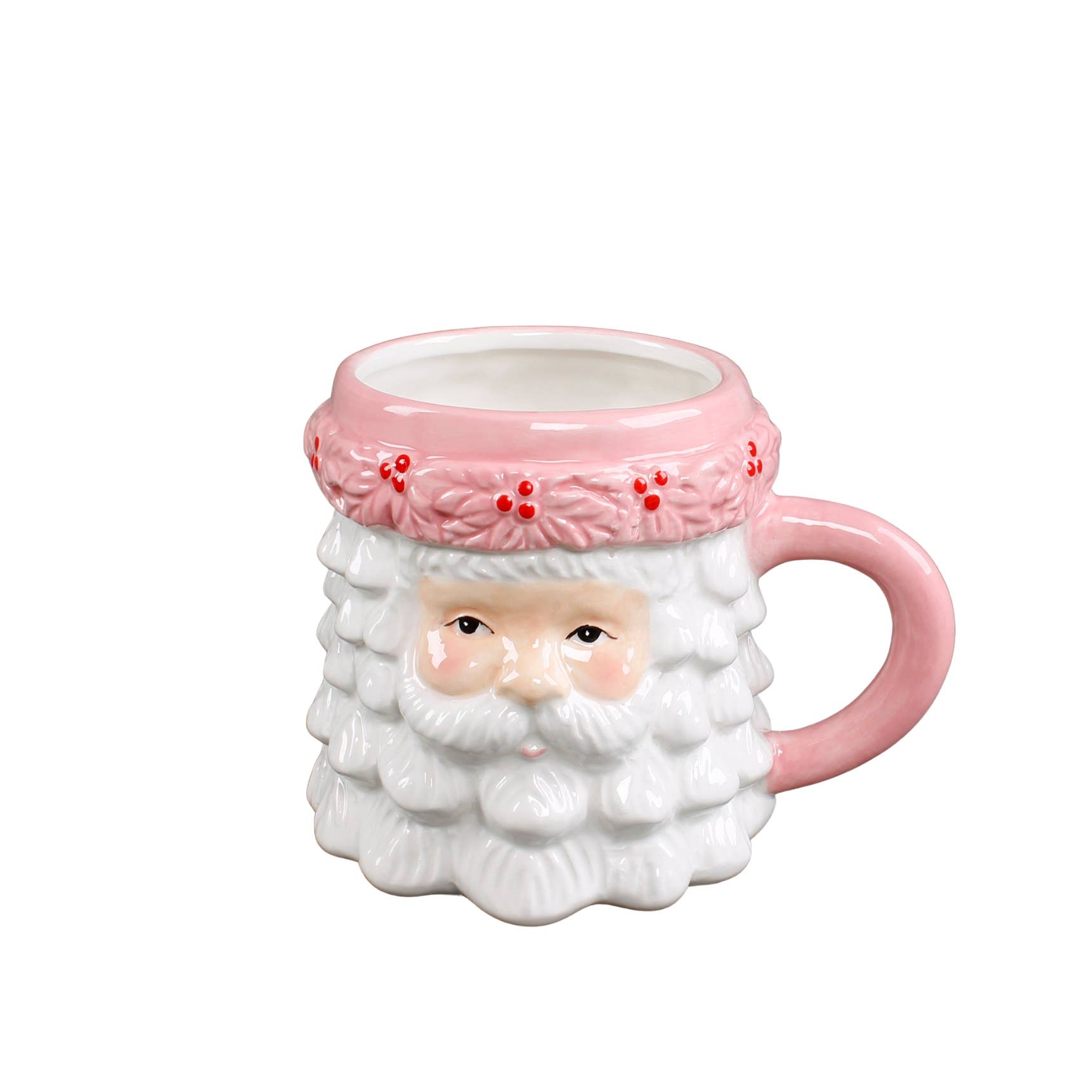Ceramic Mug - 18 oz Pink Santa