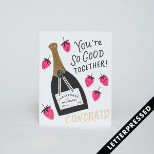 Egg Press Greeting Card - Champagne and Strawberries