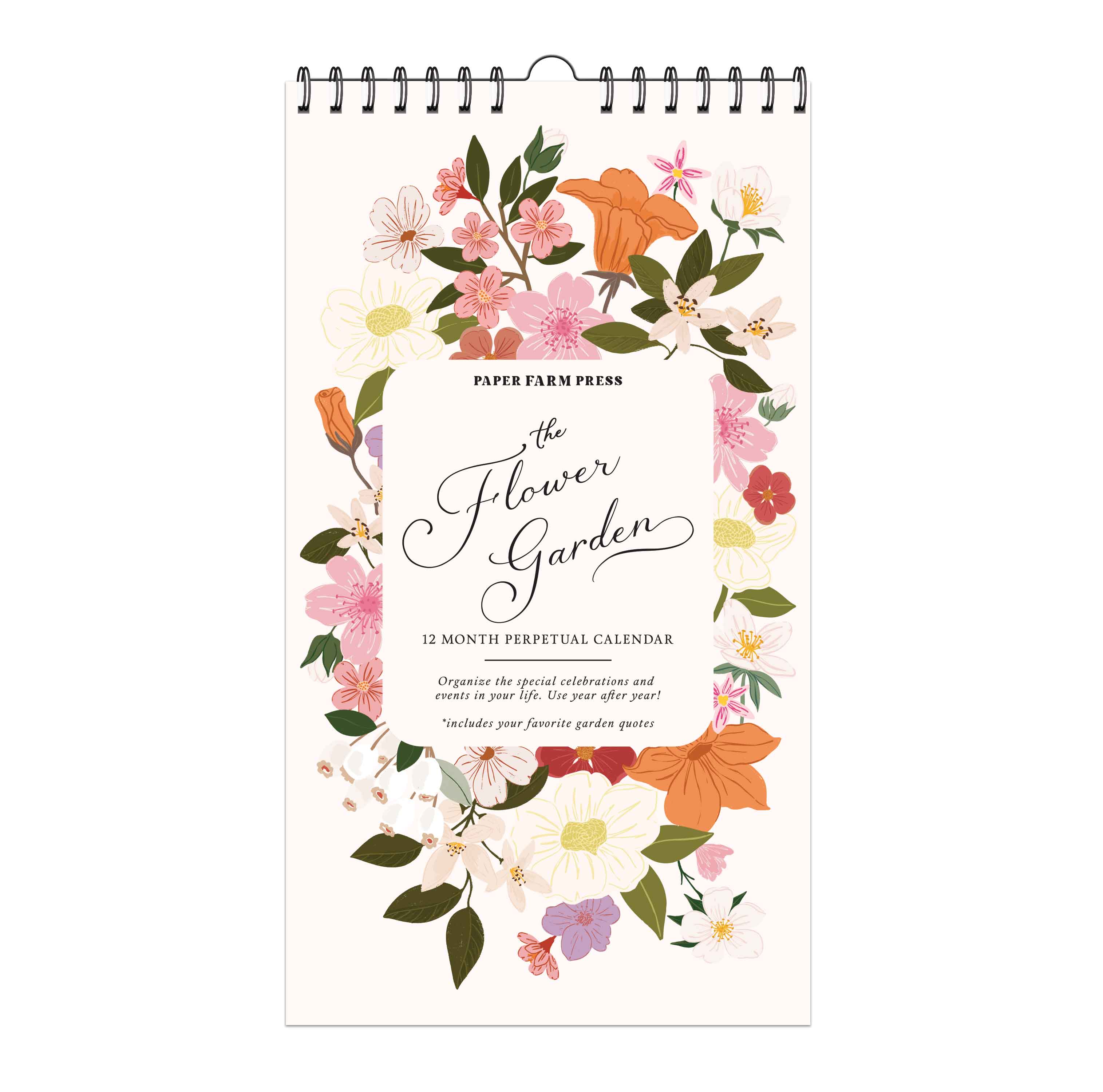 12-Month Perpetual Calendar - The Flower Garden