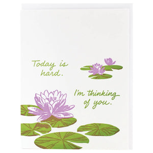 Smudge Ink Greeting Card - Lily Pad Thinking of You