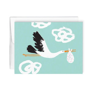 Paperole Greeting Card - Cigogne