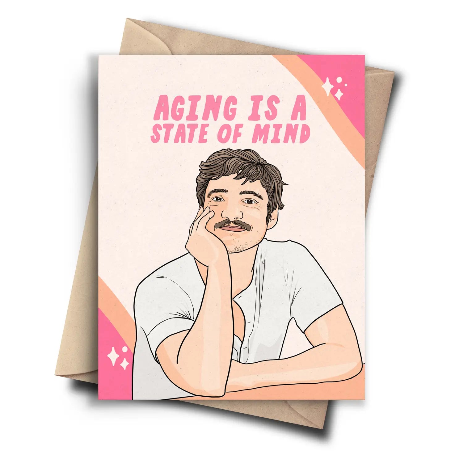 Greeting Card - Pedro Pascal Aging State of Mind