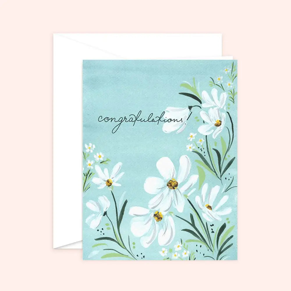 Greeting Card - Congratulations Floral White