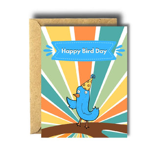 Bee Unique Greeting Card - Happy Bird Day