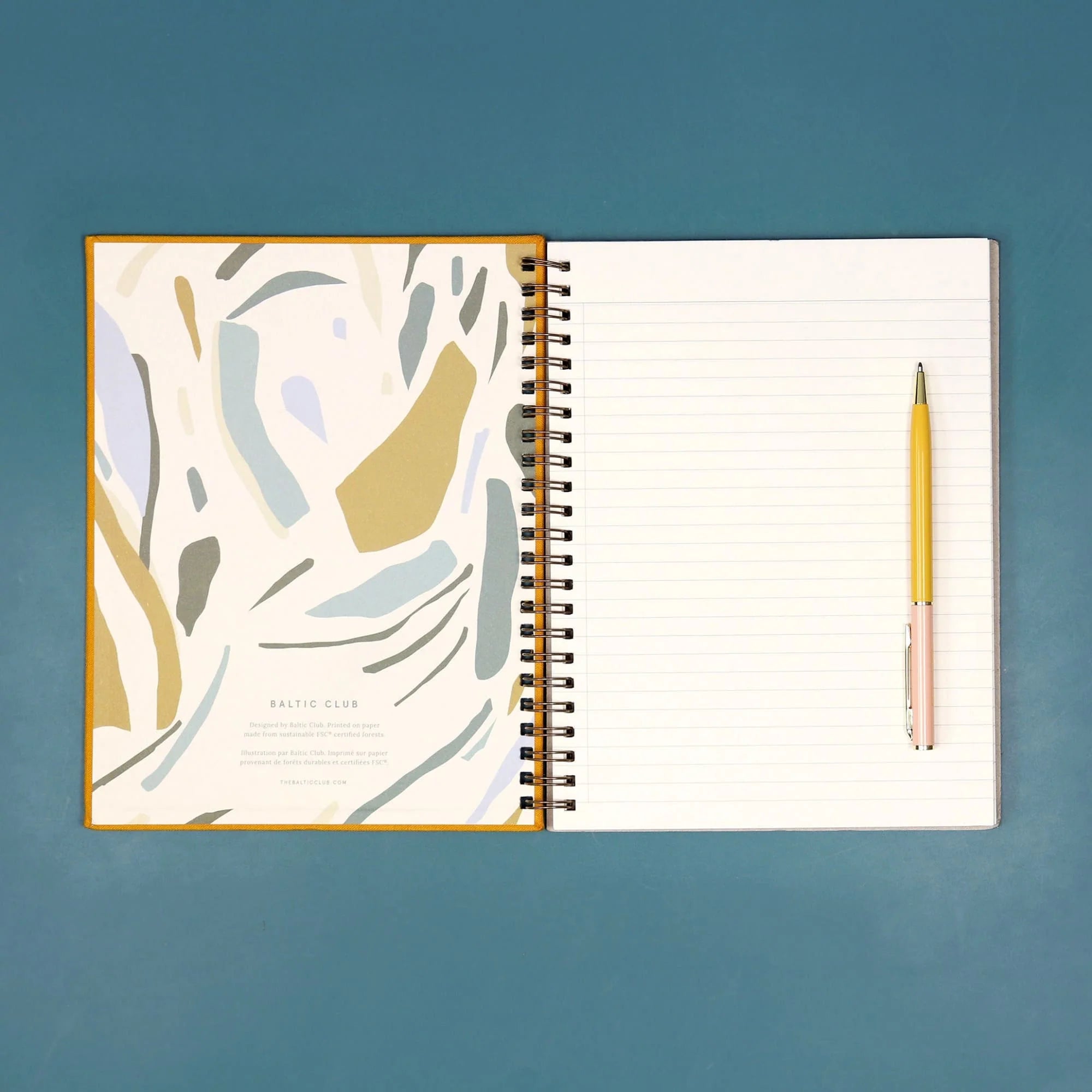 Spiral Notebook - Curry Cloth Lined