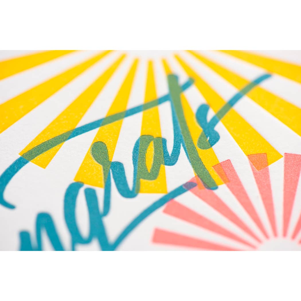 Greeting Card - Congrats Starburst Calligraphy