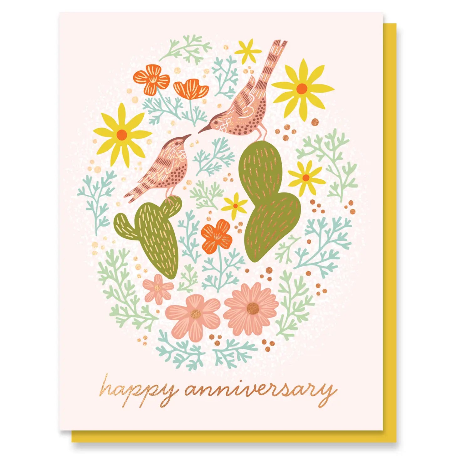 Paper Parasol Press Greeting Card - Anniversary Cactus Wren
