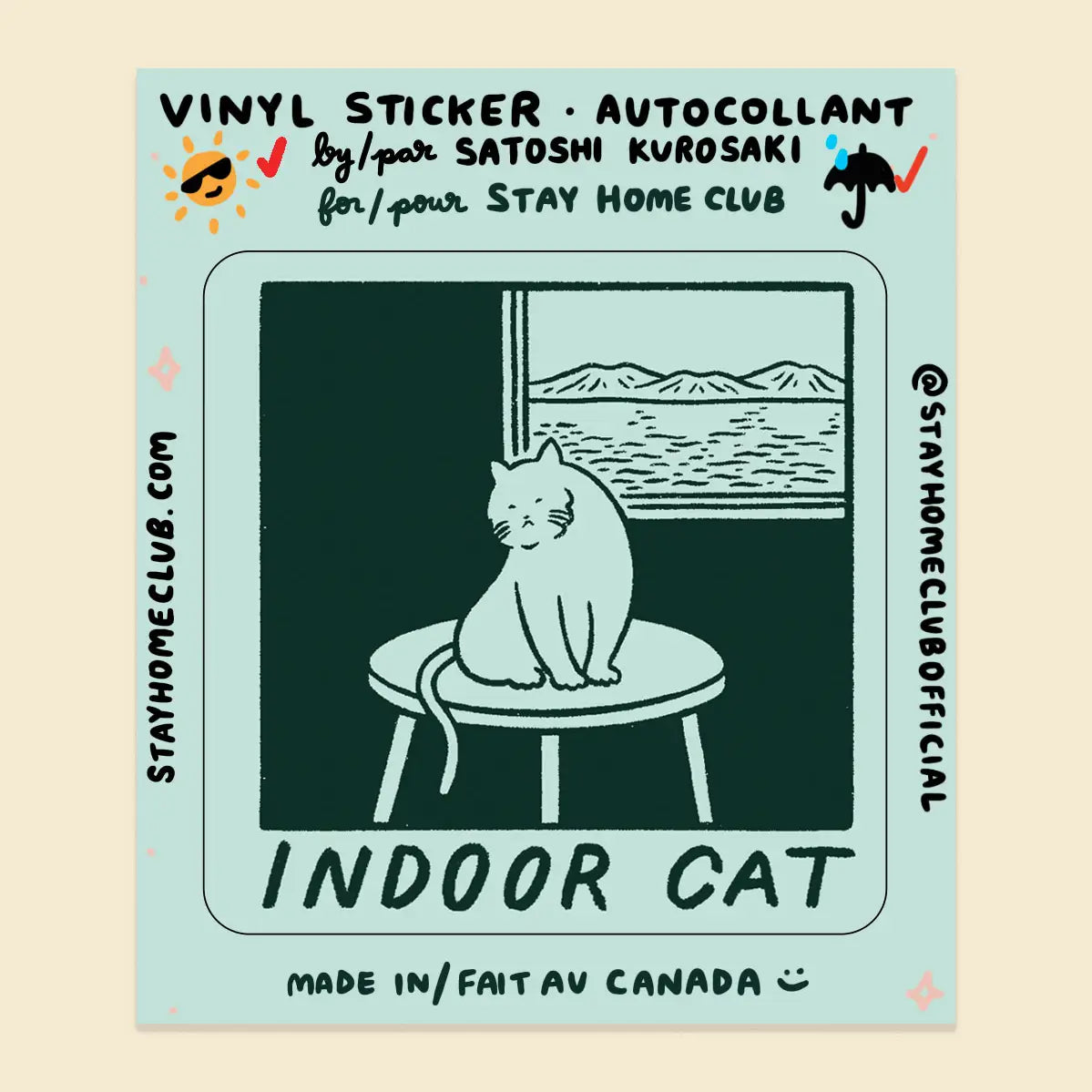 Sticker - Indoor Cat – Duly Noted Stationery