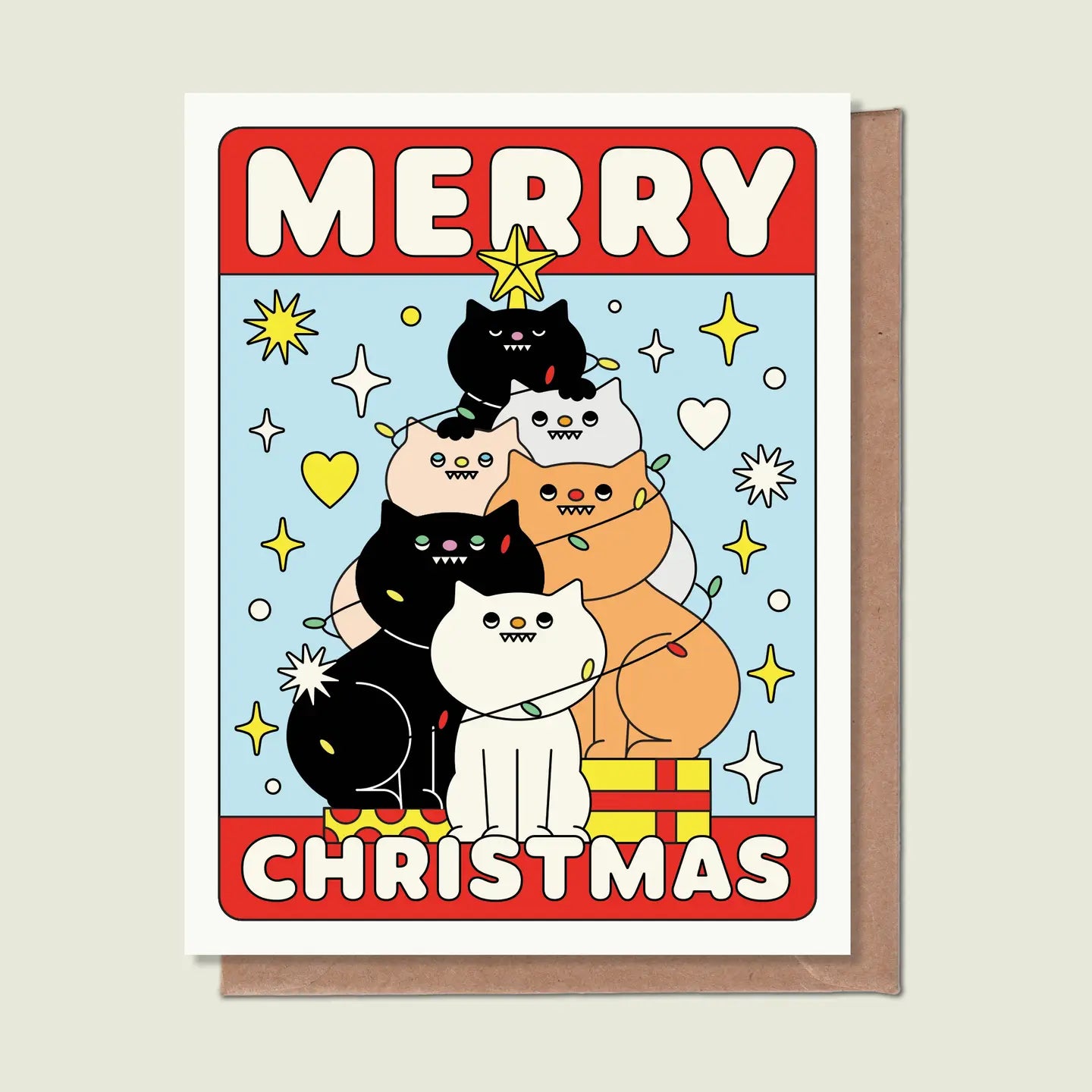 Épée Lapin Studio Greeting Card - Merry Christmas Cat