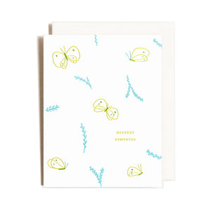 Homework Letterpress Studio Greeting Card - Sympathy Butterflies