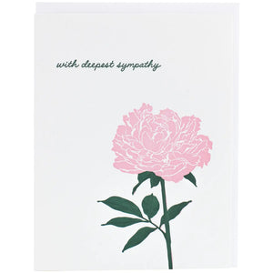 Smudge Ink Greeting Card - Blooming Peony Sympathy