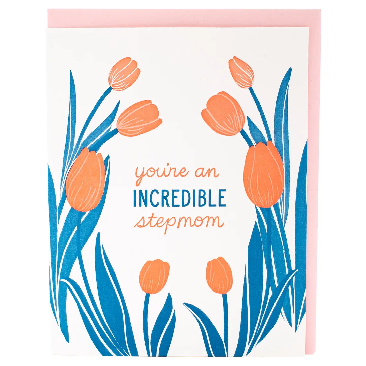 Smudge Ink Greeting Card - Tulips Stepmom