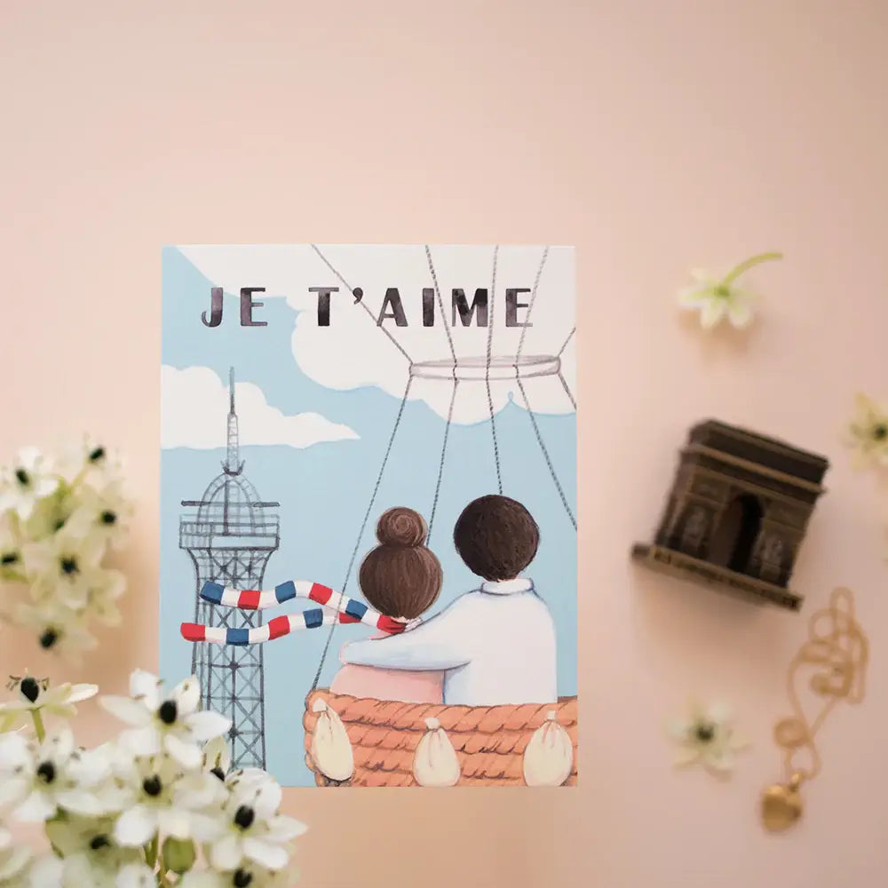 JooJoo Paper Greeting Card - Je T'aime