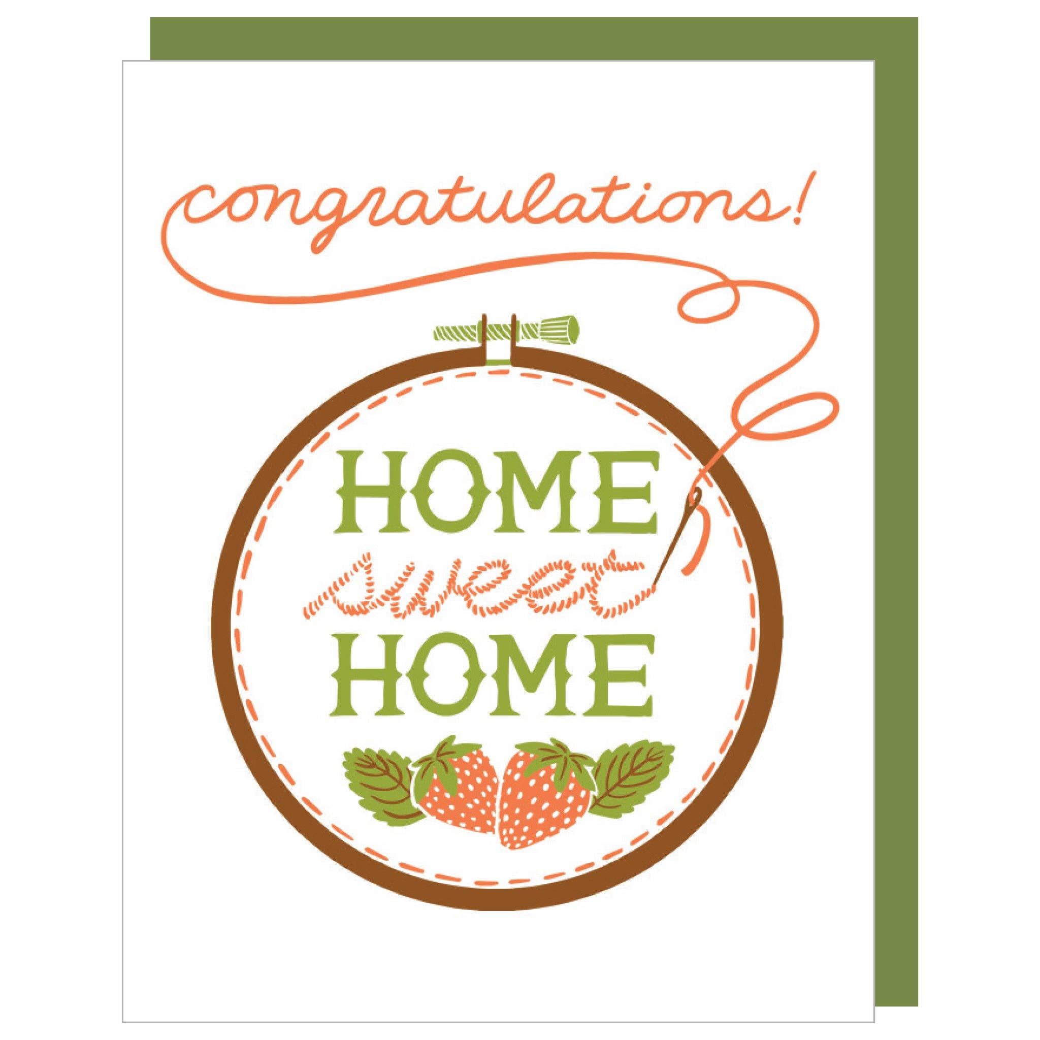Greeting Card - Embroidered New Home
