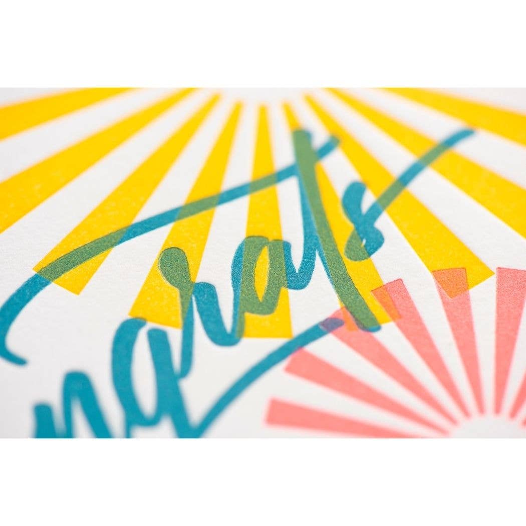 Greeting Card - Congrats Starburst Calligraphy