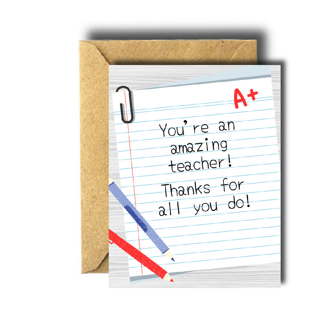 Bee Unique Greeting Card - Amazing Teacher
