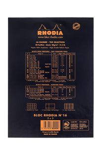 Rhodia Notepad Stapled N° 16 Graph - Black