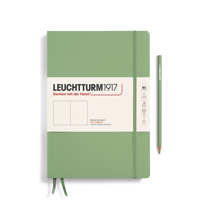 LEUCHTTURM1917 Notebook Composition Hardcover - Sage, Plain