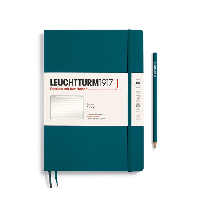 LEUCHTTURM1917 Notebook Composition Soft Cover - Pacific Green, Ruled