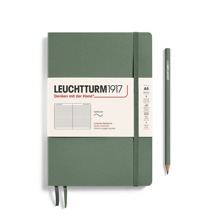 LEUCHTTURM1917 Notebook Medium Soft Cover - Olive, Ruled