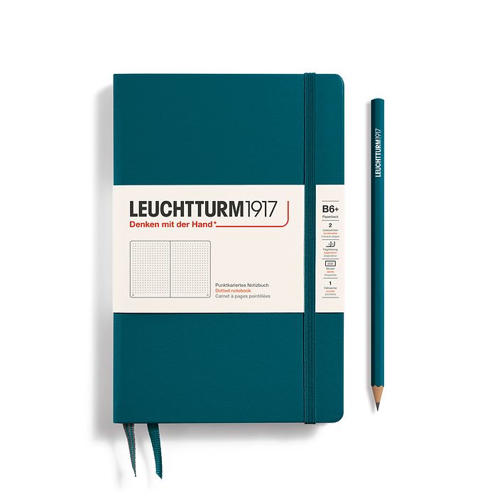 LEUCHTTURM1917 Notebook Paperback B6 Hardcover - Pacific Green, Dotted