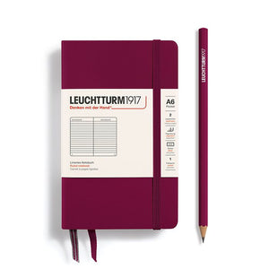 LEUCHTTURM1917 Notebook Pocket Hard Cover - Port Red, Ruled