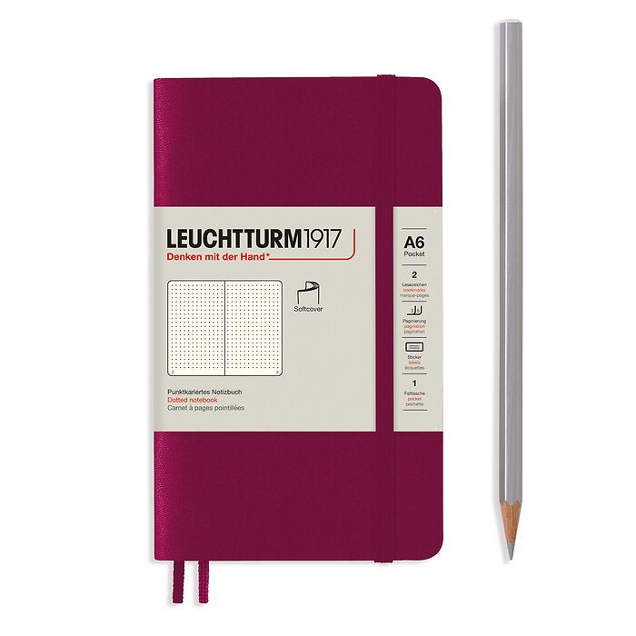 LEUCHTTURM1917 Notebook Pocket Soft Cover - Port Red, Dotted