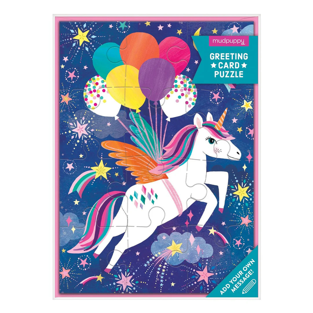 Unicorn Party 12 Piece Puzzle Card