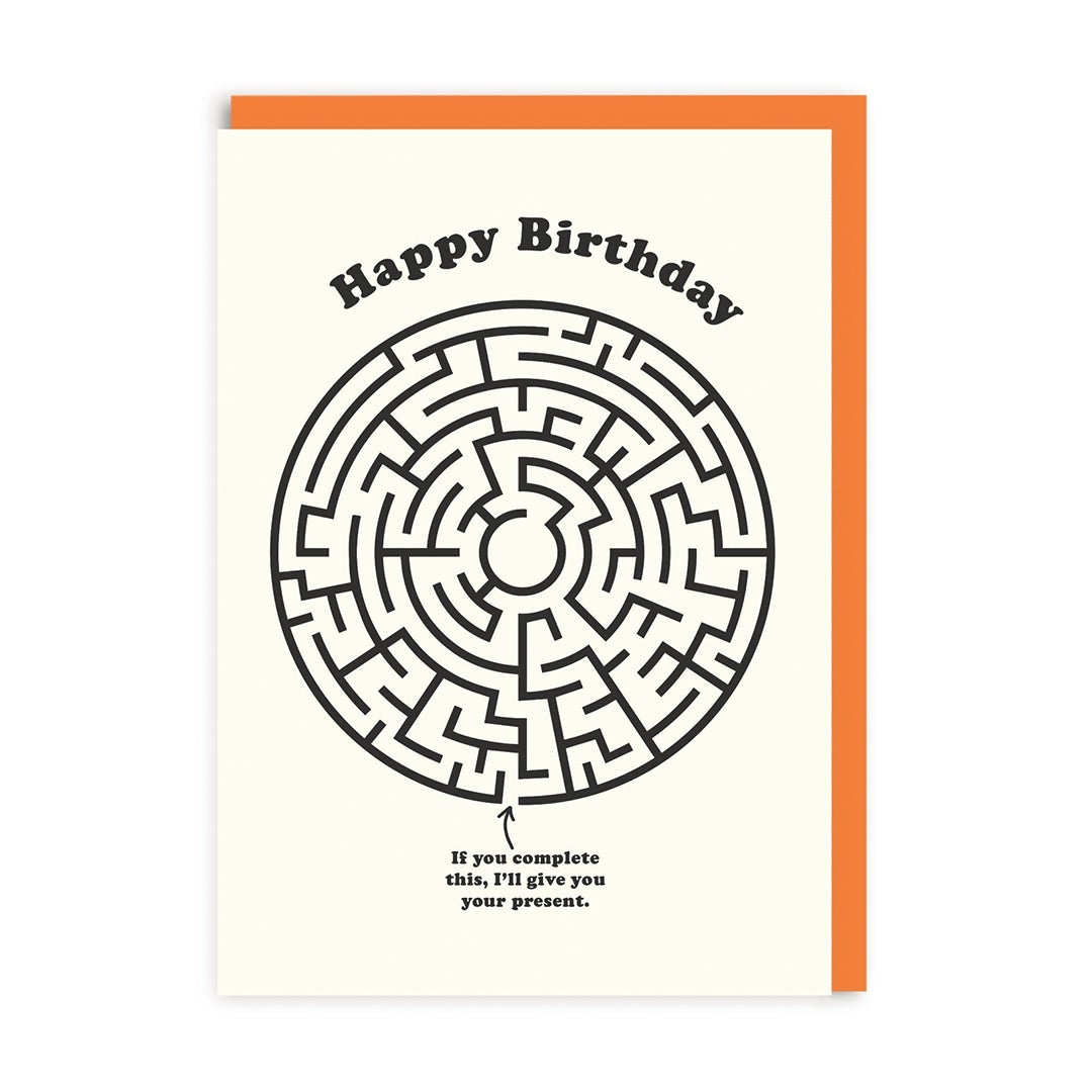 Ohh Deer Greeting Card - Happy Birthday Maze