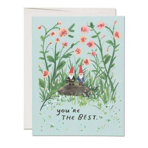 Red Cap Cards Greeting Card - You're The Best Garden Gnomes