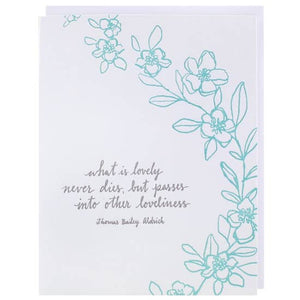 Smudge Ink Greeting Card - Loveliness Quote