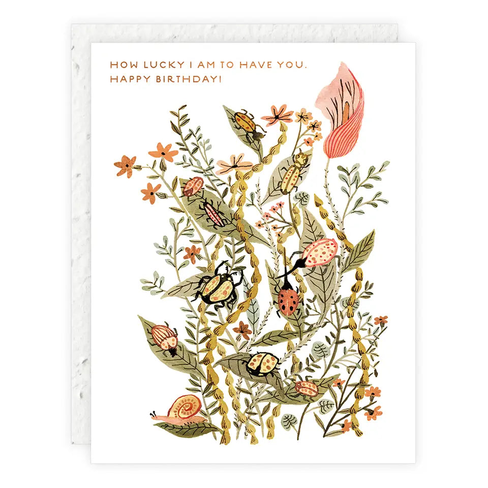 Seedlings Plantable Greeting Card - How Lucky I Am