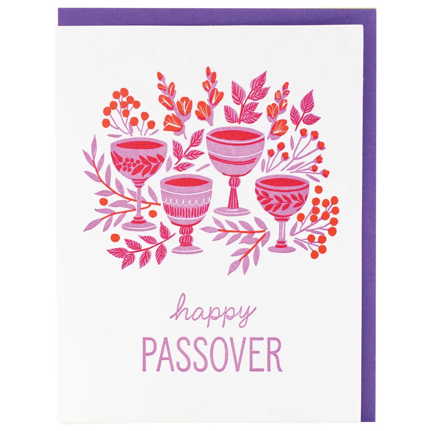 Smudge Ink Greeting Card - Red Wine Passover