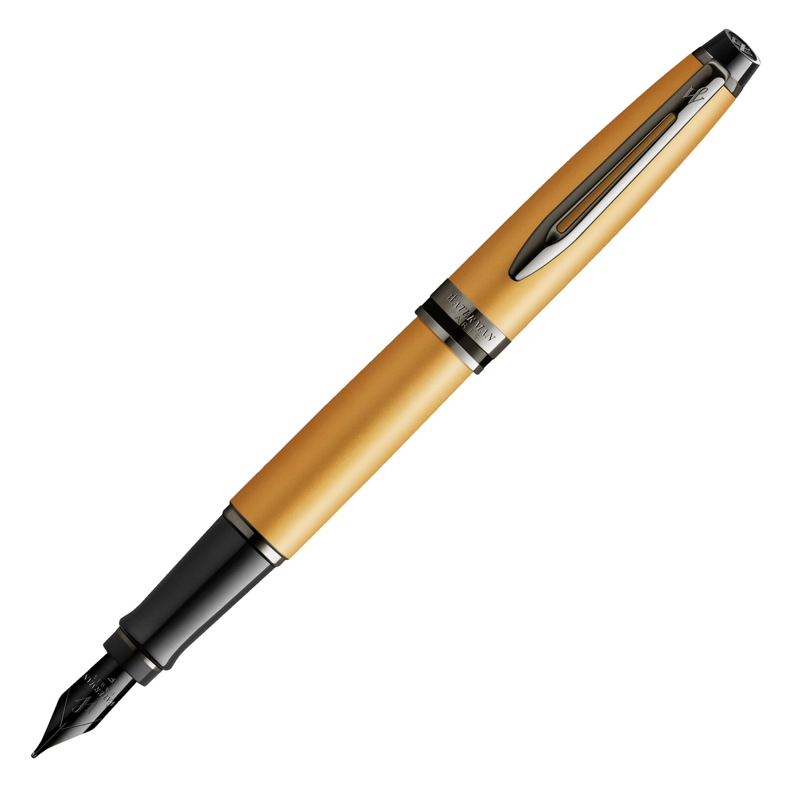 Waterman Expert Fountain Pen - Metallic Gold + Gunmetal Trim - Fine