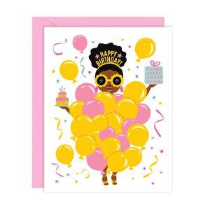 Lucy Loves Paper Greeting Card - Balloon Lady