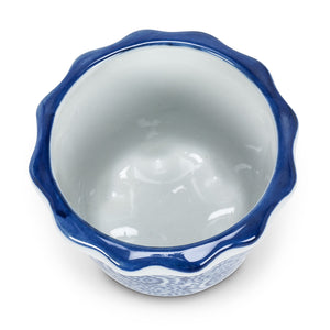 Porcelain Mini Planter - Blue + White