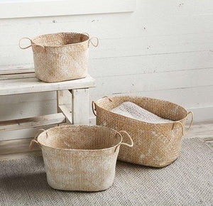 Seagrass Stiff Woven Basket - Medium