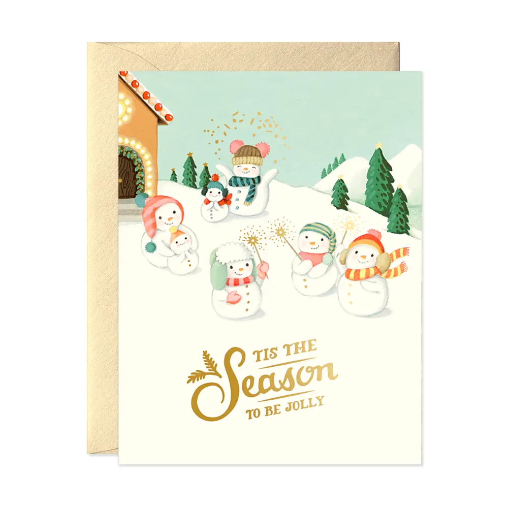 JooJoo Paper Greeting Card - Snowman Family