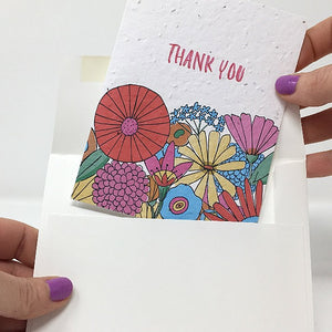 Jill + Jack - Plantable Greeting Card - Thank You 70's Flower